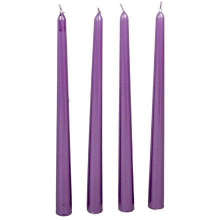Metál sziluett gyertya 310 mm lila 4db/csom (db ár)