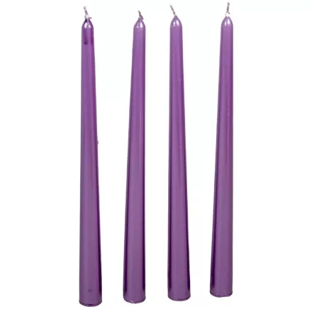 Metál sziluett gyertya 310 mm lila 4db/csom (db ár)