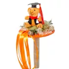 Ballagói csokor ballagó maci figurával 35cm