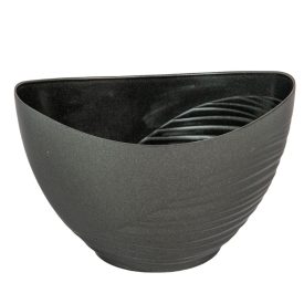   Műanyag csónak féloldalt bordás grafit szürke M12x17x10cm