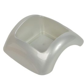 Műanyag domború tál ezüst FOCUS M6x15,5x15cm