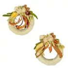 Szizálos szalma koszorú szárazvirág díszítéssel 15cm