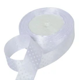 Textil szalag pöttyös fehér 25mmx22m