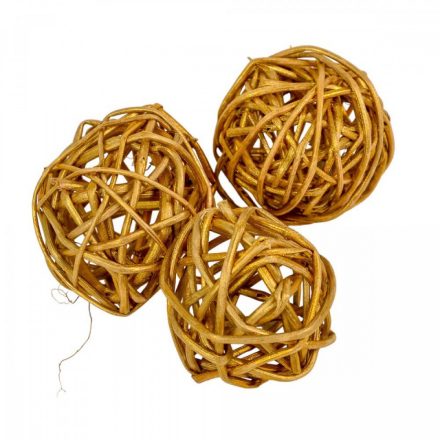 Vessző labda 4cm arany 12db-os
