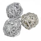 Vessző labda 4cm metál ezüst 12db-os