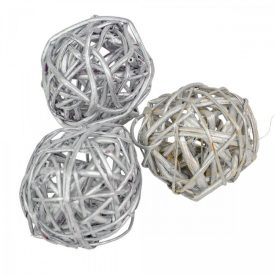 Vessző labda 4cm metál ezüst 12db-os