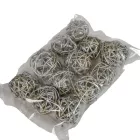 Vesszőlabda 4cm metál ezüst 12db-os