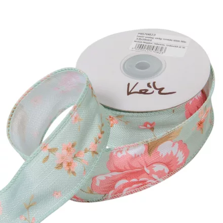 Textil szalag rózsás kék 3,8cmx10yard