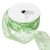 Aranyszélű organza szalag virág mintás zöld 3,8cmx10yard