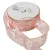 Aranyszélű drótos organza szalag virág mintás világosrózsaszín 3,8cmx10yard