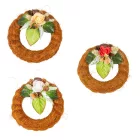 Szizálos széna koszorú szárazvirág díszítéssel barna 12cm