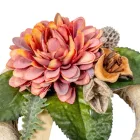 Szizálos széna koszorú szárazvirág díszítéssel fehér 15cm 