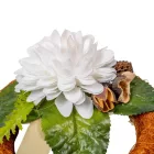 Szizálos széna koszorú szárazvirág díszítéssel barna 15cm 