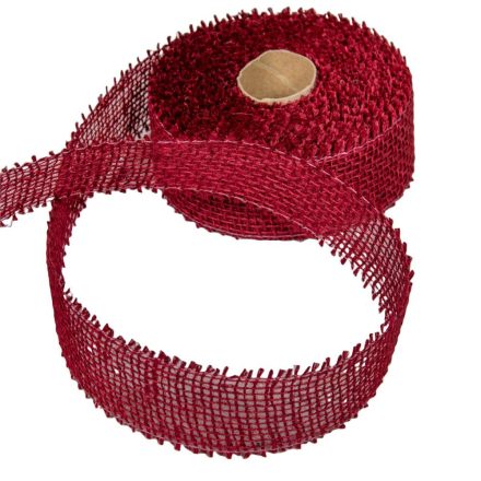 Juta szalag 5cm x10y bordó