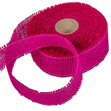 Juta szalag 5cm x10y sötét pink