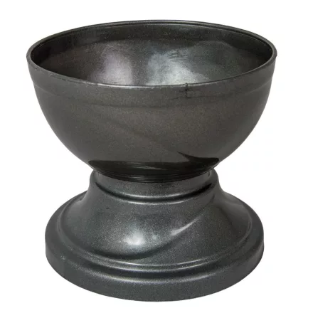 Műanyag nagy talpas tál szürke D15cm M13,5cm