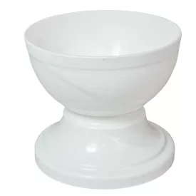 Műanyag nagy talpas tál fehér D15cm M13,5cm