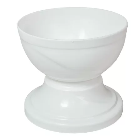 Műanyag nagy talpas tál fehér D15cm M13,5cm