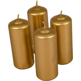 Metál henger gyertya 40x100mm arany 4db/csom (db ár)