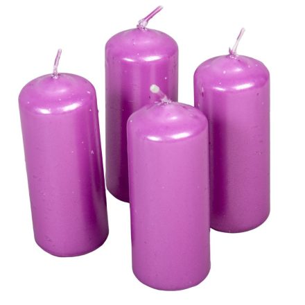 Metál henger gyertya 40x100mm ciklámen 4db/csom (db ár)