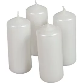 Metál henger gyertya 40x100mm fehér 4db/csom (db ár)