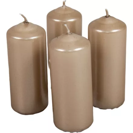 Metál henger gyertya 40x100mm homok 4db/csom (db ár)