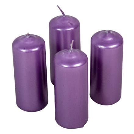 Metál henger gyertya 40x100mm lila 4db/csom (db ár)