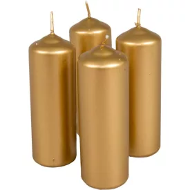 Metál henger gyertya 40x120mm arany 4db/csom (db ár)