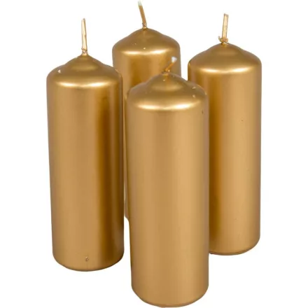 Metál henger gyertya 40x120mm arany 4db/csom (db ár)