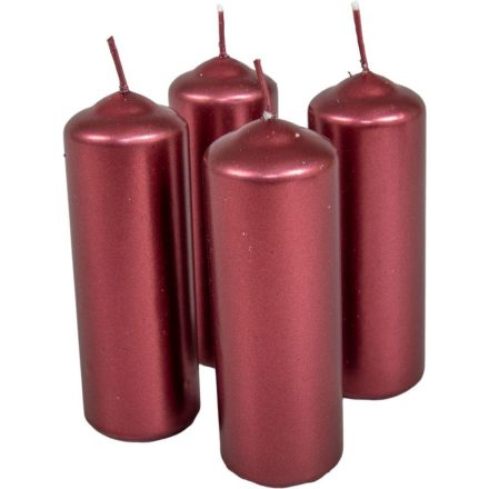 Metál henger gyertya 40x120mm bordó 4db/csom (db ár)