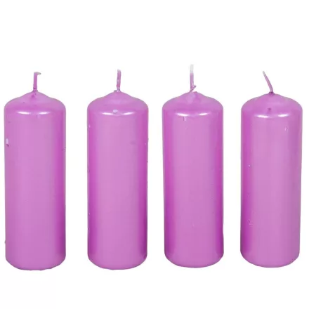 Metál henger gyertya 40x120mm ciklámen 4db/csom (db ár)