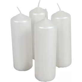 Metál henger gyertya 40x120mm fehér 4db/csom (db ár)