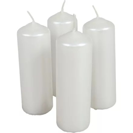 Metál henger gyertya 40x120mm fehér 4db/csom (db ár)