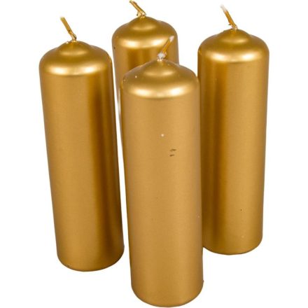 Metál henger gyertya 40x140mm arany 4db/csom (db ár)