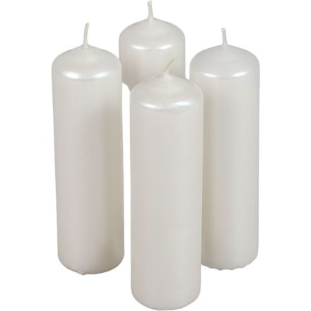 Metál henger gyertya 40x140mm fehér 4db/csom (db ár)