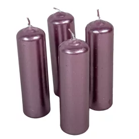   Metál henger gyertya 40x140mm halvány lila (db ár) 4db/csom