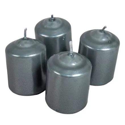 Metál adventi gyertya 40x60 mm szürke darab ár (4 darabos csomagban rendelhető)