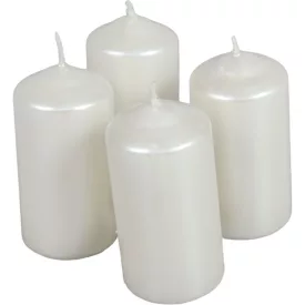 Metál henger gyertya 40x80mm ivory (db ár) 4db/csom