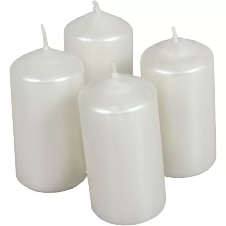 Metál henger gyertya 40x80mm ivory (db ár) 4db/csom