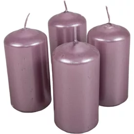   Metál henger gyertya 50x100mm halvány lila 4db/csom (db ár)
