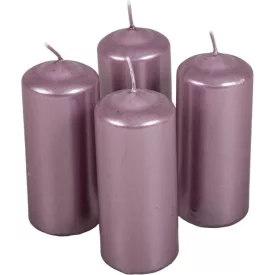   Metál henger gyertya 50x120 mm halvány lila 4db/csom (db ár)