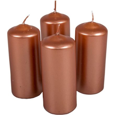 Metál henger gyertya 50x120 mm rosegold 4db/csom (db ár)