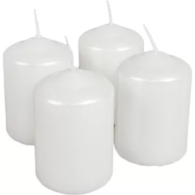 Metál henger gyertya 50x75mm fehér 4db/csom (db ár)