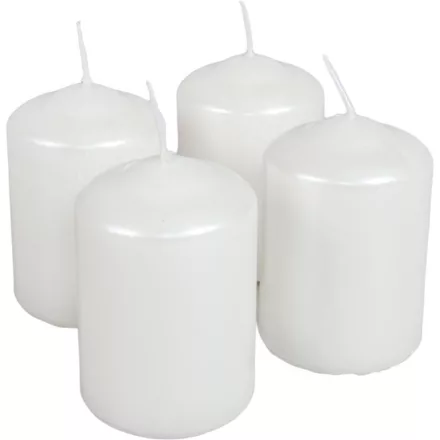 Metál henger gyertya 50x75mm fehér 4db/csom (db ár)
