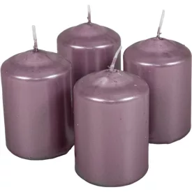   Metál henger gyertya 50x75mm halvány lila 4db/csom (db ár)