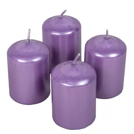 Metál henger gyertya 50x75mm lila 4db/csom (db ár)