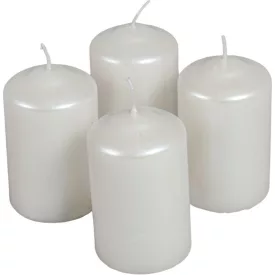 Metál henger gyertya 60x100mm fehér 4db/csom (db ár)