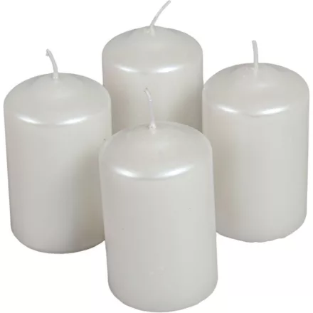 Metál henger gyertya 60x100mm fehér 4db/csom (db ár)