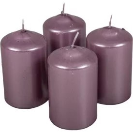   Metál henger gyertya 60x100mm halvány lila 4db/csom (db ár)