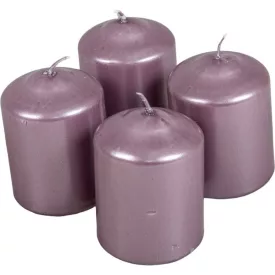   Metál henger gyertya 60x80mm halvány lila 4db/csom (db ár)